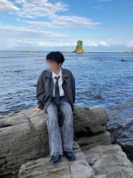 「アイテム（ネクタイ）」を使った、懈さん（メンズ・165cm）の秋コーディネート