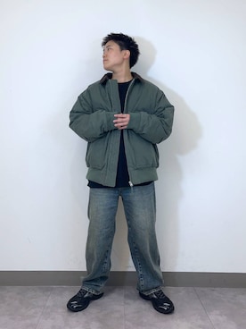 「MULGA（モルガ）のアイテム」を使った、shuさん（メンズ・159cm）の冬コーディネート