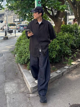 「Healthknit（ヘルスニット）の【Healthknit/ヘルスニット】シンカーソックス（ソックス/靴下、ホワイト系）」を使った、shuさん（メンズ・159cm）の春コーディネート