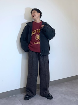 「Ever Trek（エバートレック）のアイテム」を使った、shuさん（メンズ・159cm）の冬コーディネート