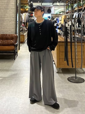 「RAGEBLUE（レイジブルー）のアイテム（スラックス）」を使った、shuさん（メンズ・159cm）の秋コーディネート