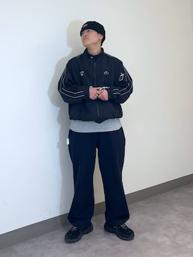 「高見え」｜「アイテム（スウェットパンツ）」を使った、shuさん（メンズ・159cm）の冬コーディネート