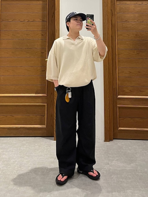 PEツイルバレルレッグパンツ