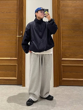 「アイテム（ナイロンジャケット）」を使った、shuさん（メンズ・159cm）の秋コーディネート