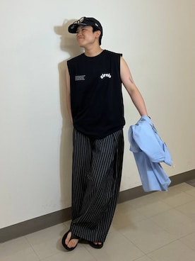 「RAGEBLUE（レイジブルー）のアイテム（シャツ/ブラウス）」を使った、shuさん（メンズ・159cm）の夏コーディネート