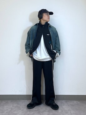 「RAGEBLUE（レイジブルー）のアイテム（スウェットパンツ）」を使った、shuさん（メンズ・159cm）の秋コーディネート