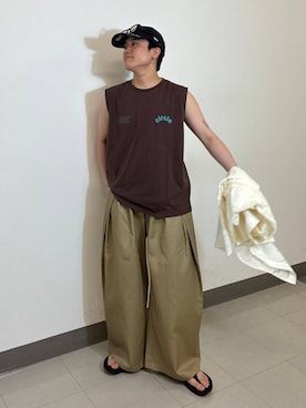「RAGEBLUE（レイジブルー）のアイテム（シャツ/ブラウス）」を使った、shuさん（メンズ・159cm）の夏コーディネート
