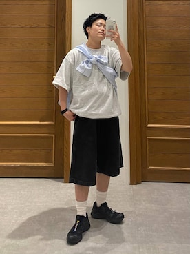 「RAGEBLUE（レイジブルー）のアイテム（パンツ）」を使った、shuさん（メンズ・159cm）の夏コーディネート