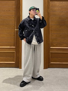 「アイテム（デニムジャケット）」を使った、shuさん（メンズ・159cm）の秋コーディネート