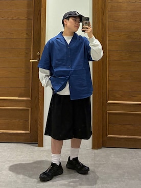 「RAGEBLUE（レイジブルー）のアイテム（スラックス）」を使った、shuさん（メンズ・159cm）の春コーディネート