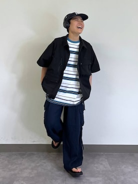 「RAGEBLUE（レイジブルー）のアイテム（腕時計）」を使った、shuさん（メンズ・159cm）の夏コーディネート