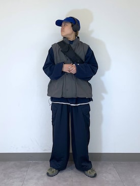 「DISCUS（ディスカス）のアイテム（スウェット）」を使った、shuさん（メンズ・159cm）の秋コーディネート
