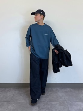 「RAGEBLUE（レイジブルー）のステッチショートブルゾン（ブルゾン）」を使った、shuさん（メンズ・159cm）の夏コーディネート