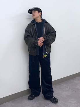 「アイテム（パーカー）」を使った、shuさん（メンズ・159cm）の秋コーディネート