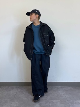 「RAGEBLUE（レイジブルー）のステッチショートブルゾン（ブルゾン）」を使った、shuさん（メンズ・159cm）の秋コーディネート