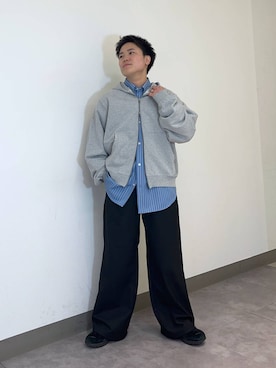 「RAGEBLUE（レイジブルー）のアイテム（パーカー）」を使った、shuさん（メンズ・159cm）の冬コーディネート