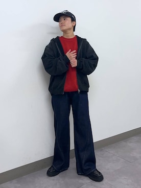 「アイテム（パーカー）」を使った、shuさん（メンズ・159cm）の秋コーディネート