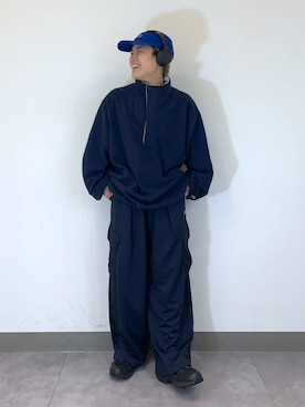 「DISCUS（ディスカス）のアイテム（スウェット）」を使った、shuさん（メンズ・159cm）の秋コーディネート