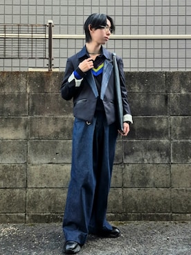 「アイテム（ウォレットチェーン）」を使った、kireiraさん（メンズ・167cm）の冬コーディネート