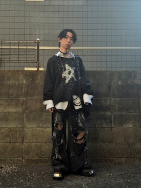 「アイテム（チョーカー）」を使った、kireiraさん（メンズ・167cm）の秋コーディネート