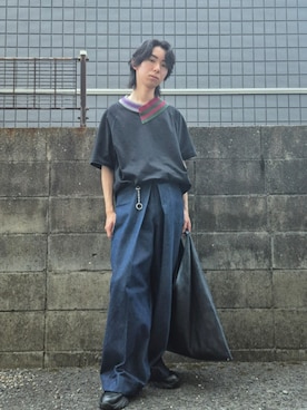 「アイテム（ウォレットチェーン）」を使った、kireiraさん（メンズ・167cm）の秋コーディネート
