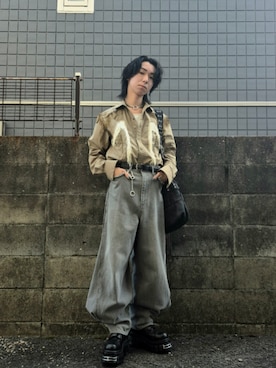 「アイテム（ウォレットチェーン）」を使った、kireiraさん（メンズ・167cm）の秋コーディネート