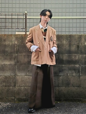 「アイテム（ウォレットチェーン）」を使った、kireiraさん（メンズ・167cm）の冬コーディネート