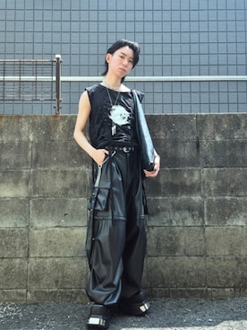 「アイテム（ウォレットチェーン）」を使った、kireiraさん（メンズ・167cm）の夏コーディネート