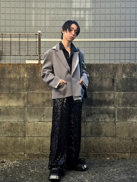 「アイテム（ウォレットチェーン）」を使った、kireiraさん（メンズ・167cm）の秋コーディネート