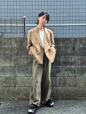 「アイテム（テーラードジャケット）」を使った、kireiraさん（メンズ・167cm）の夏コーディネート