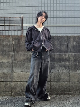 「アイテム（スカート）」を使った、kireiraさん（メンズ・167cm）の秋コーディネート