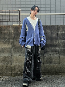 「アイテム（ウォレットチェーン）」を使った、kireiraさん（メンズ・167cm）の冬コーディネート