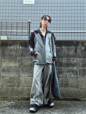 「アイテム（バッジ）」を使った、kireiraさん（メンズ・167cm）の秋コーディネート