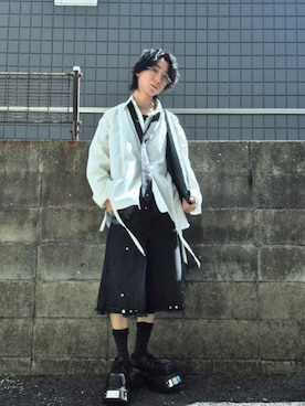 「アイテム（ウォレットチェーン）」を使った、kireiraさん（メンズ・167cm）の夏コーディネート