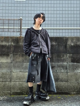 「アイテム（スカート）」を使った、kireiraさん（メンズ・167cm）の秋コーディネート