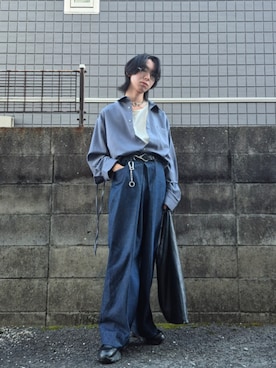 「アイテム（ウォレットチェーン）」を使った、kireiraさん（メンズ・167cm）の秋コーディネート