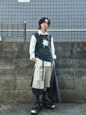「アイテム（ウォレットチェーン）」を使った、kireiraさん（メンズ・167cm）の秋コーディネート