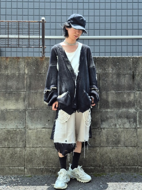 【GRANCY】DestructionDesign BigCardigan 黒 GRANCY】 ディストラクションデザインビッグカーディガン GRANCY