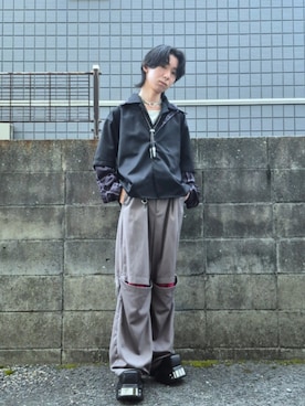 「アイテム（ウォレットチェーン）」を使った、kireiraさん（メンズ・167cm）の夏コーディネート
