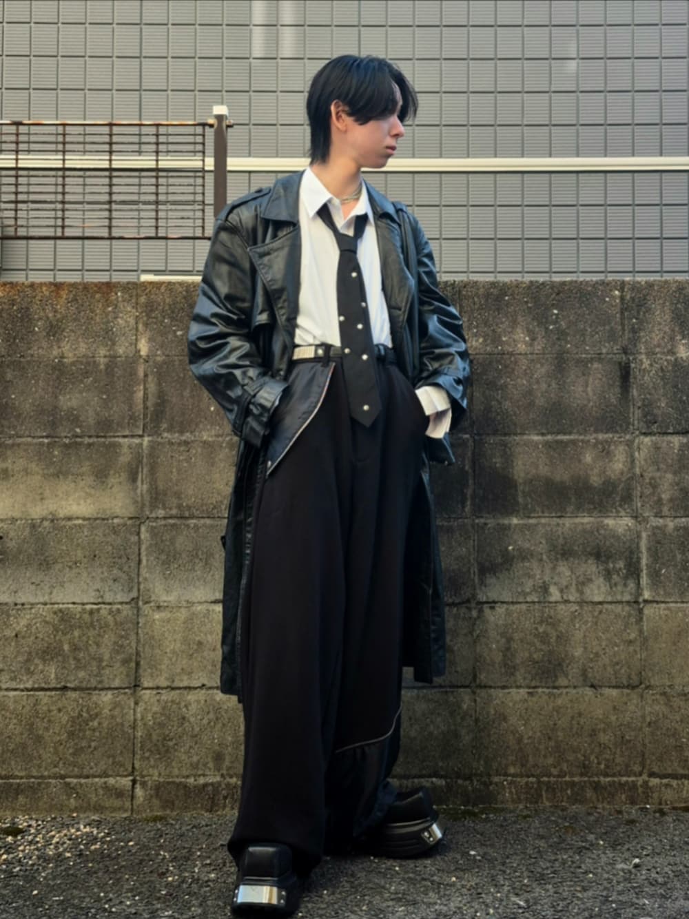 GRANCY リバース レイヤードデザイン テーラードジャケット　ブラック　M GRANCY】Reverse LayeredDesign TailoredJacket / リバース レイヤード