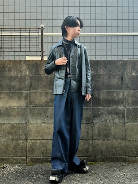 「アイテム（ウォレットチェーン）」を使った、kireiraさん（メンズ・167cm）の冬コーディネート