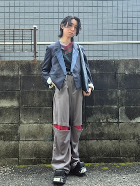 「アイテム（ウォレットチェーン）」を使った、kireiraさん（メンズ・167cm）の夏コーディネート
