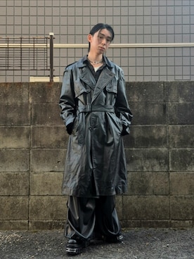 「アイテム（ウォレットチェーン）」を使った、kireiraさん（メンズ・167cm）の冬コーディネート