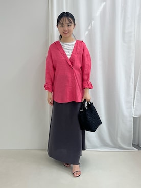 「ビッグシャツ」｜katoさん（レディース・153cm）の夏コーディネート