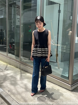 「ペプラムブラウス」｜katoさん（レディース・153cm）の夏コーディネート
