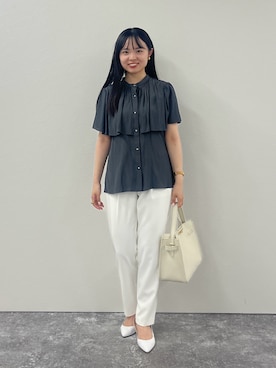 「チャコールグレー」｜「アイテム（パンツ）」を使った、katoさん（レディース・153cm）の夏コーディネート
