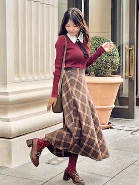 「アイテム（レッグウェア）」を使った、れいぴ🐥🍨さん（レディース・158cm）の秋コーディネート