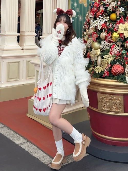 apres jour clair×ARIAZ】ハート柄ニットトートバッグ（トートバッグ