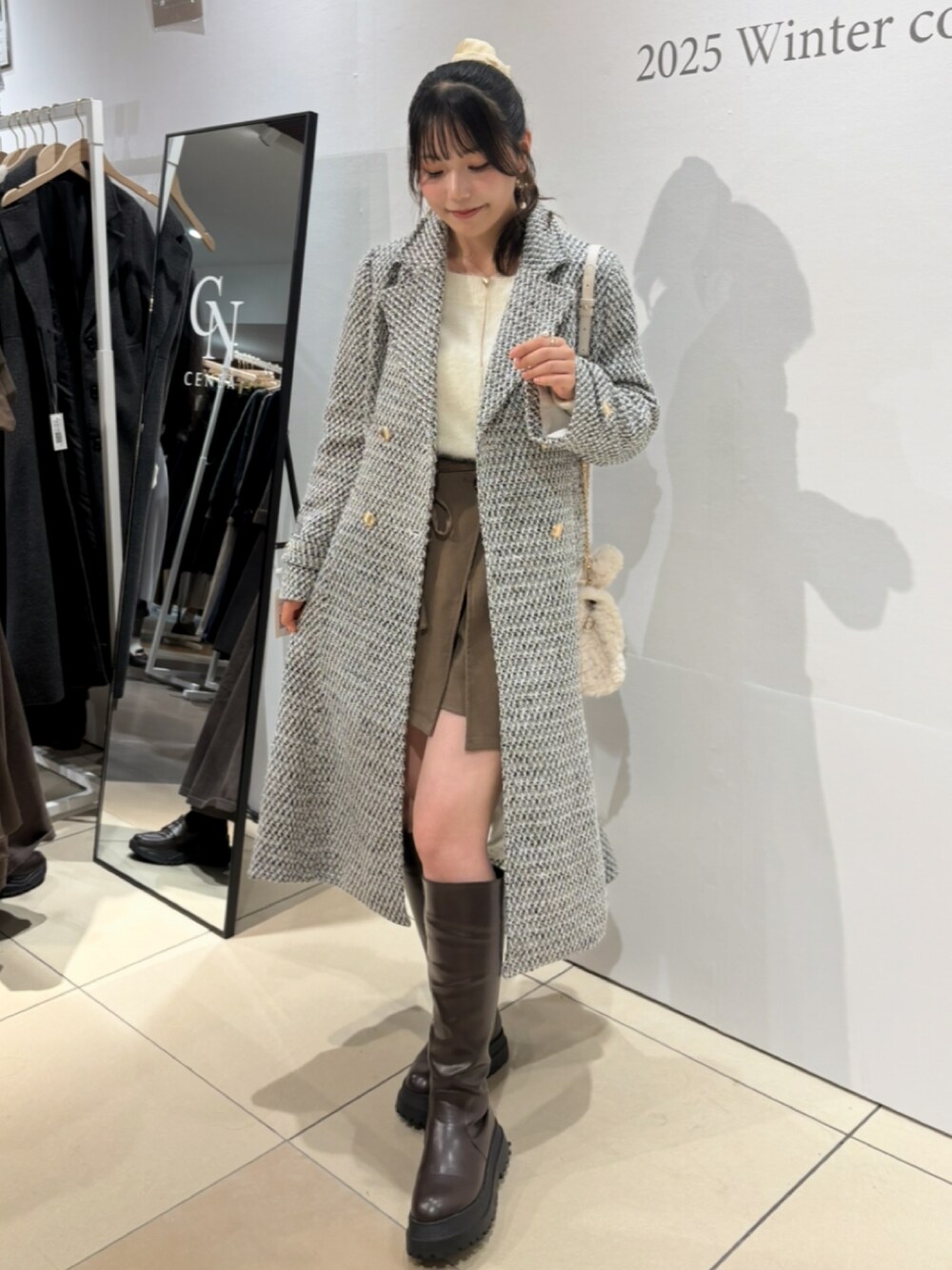 CENEA」 チェスターコート LARGE ブラック レディース CENEA（セネア 