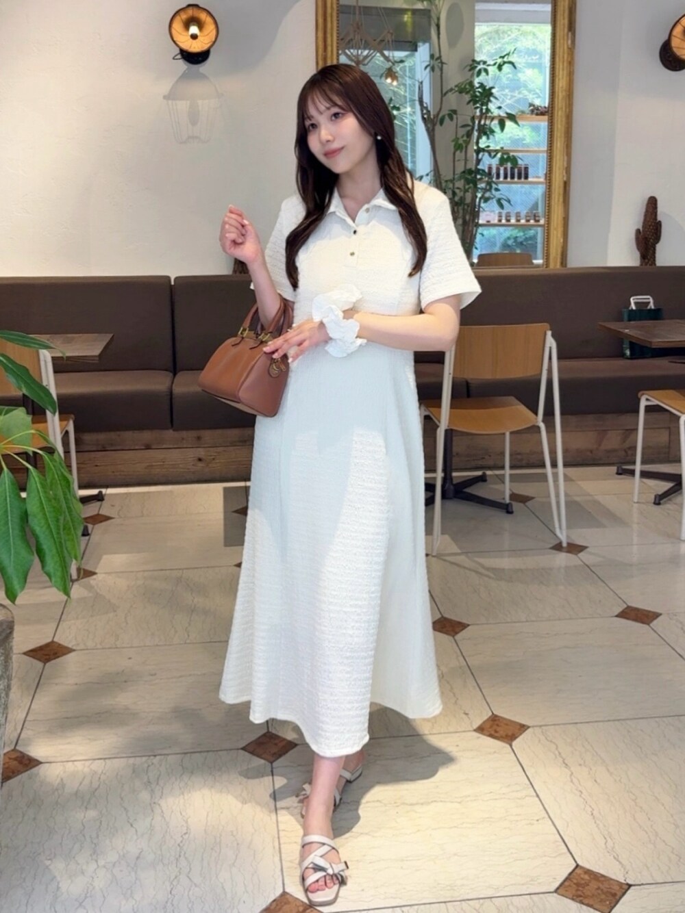 CENEA（セネア）の「【選べる】ストレッチジャガードポロワンピース